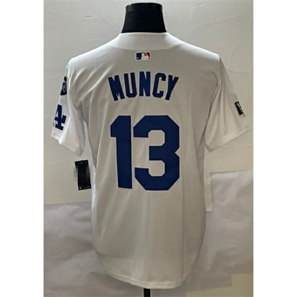 LA.Dodgers #13 Max Muncy White-1 Stitched Jersey