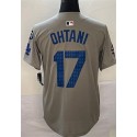 LA.Dodgers #17 Shohei Ohtani Gray Stitched Jersey