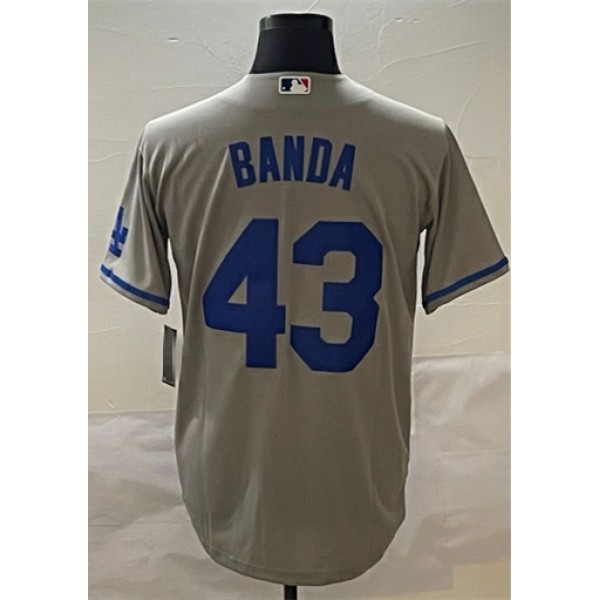 LA.Dodgers #43 BANDA Gray Stitched Jersey