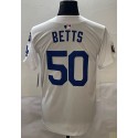 LA.Dodgers #50 Mookie Betts White Sttiched Jersey