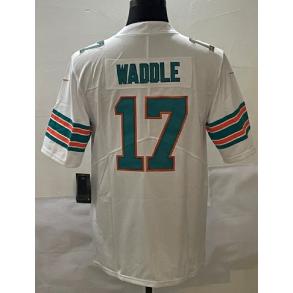 M.Dolphins #17 Jaylen Waddle White Stitched Jersey