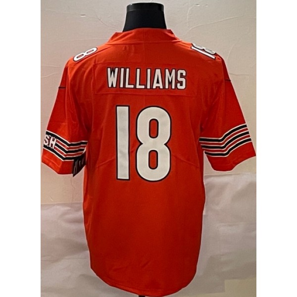 C.Bears #18 Caleb Williams Orange Stitched jersey