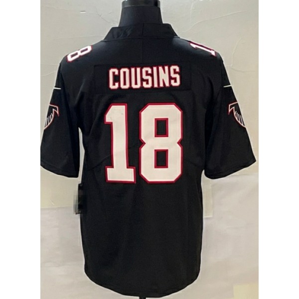 A.Falcons #18 Kirk Cousins Black Stitched Jersey