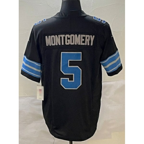 D.Lions #5 David Montgomery Black F.U.S.E. Stitched jersey