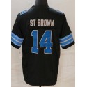 D.Lions #14 Amon-Ra St. Brown Black F.U.S.E. Stitched Jersey