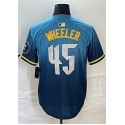 P.Phillies #45 Zack Wheeler Blue City Connect Stitched Jersey