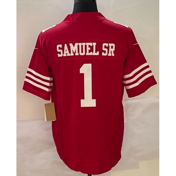 SF.49ers #1 Deebo Samuel SR Red Stitched jersey