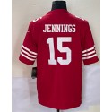 SF.49ers #15 Jauan Jennings Red Stitched jersey