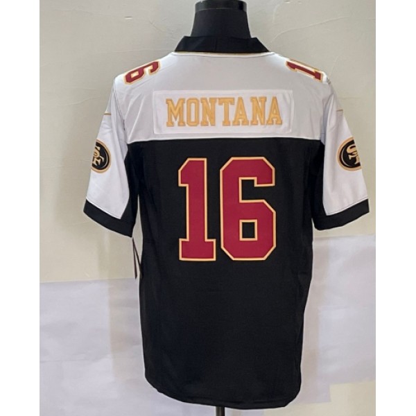 SF.49ers #16 Joe Montana Balck-1 Stitched jersey