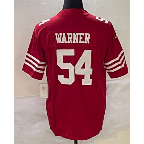 SF.49ers #54 Fred Warner Red Stitched jersey