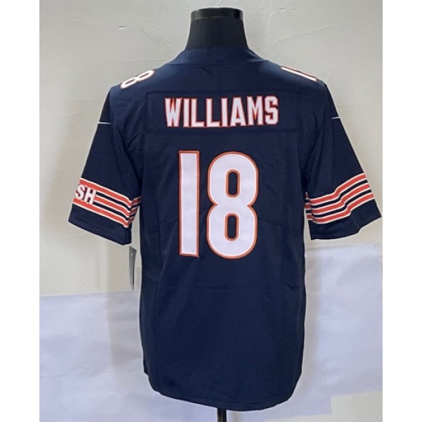 C.Bears #18 Caleb Williams Blue Stitched jersey