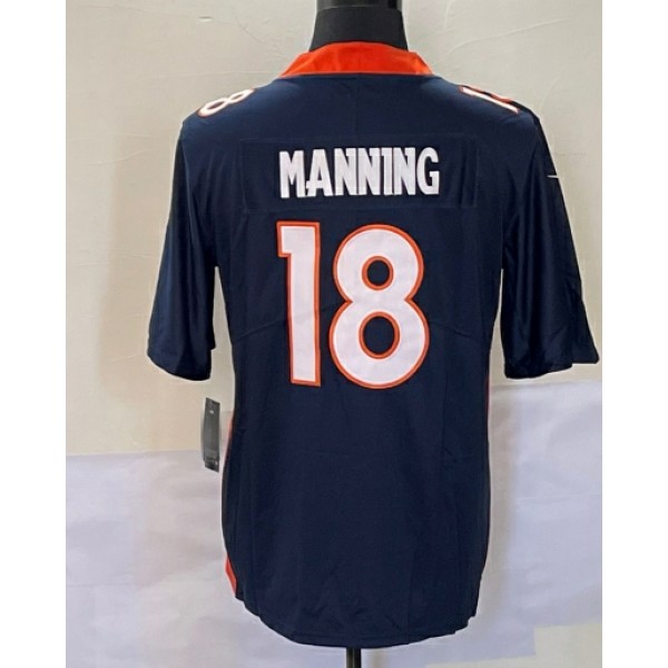 D.Broncos #18 Peyton Manning Blue Stitched jersey