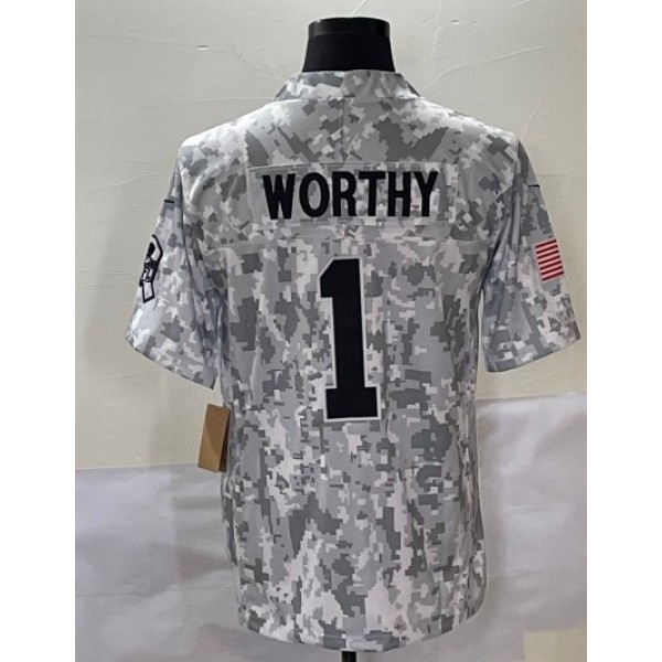 KC.Chiefs #1 Xavier Worthy Arctic Camo F.U.S.E. Stitched jersey