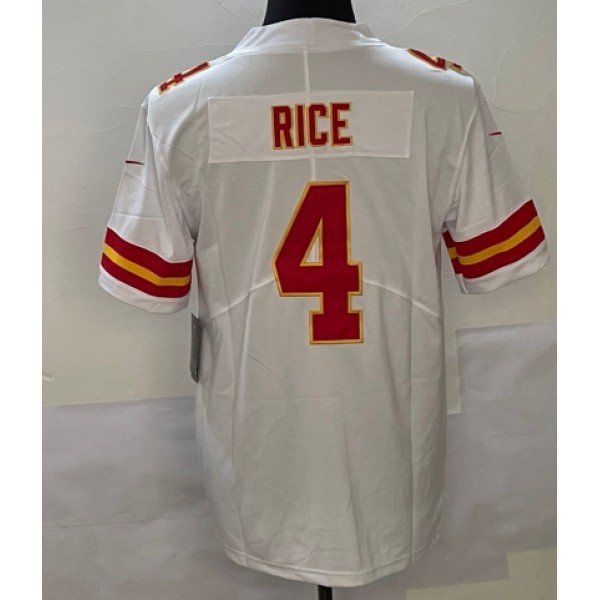 KC.Chiefs #4 Rashee Rice White Stitched jersey