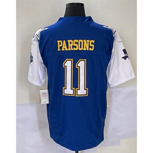 D.Cowboys #11 Micah Parsons F.U.S.E. Navy Gold Stitched jersey