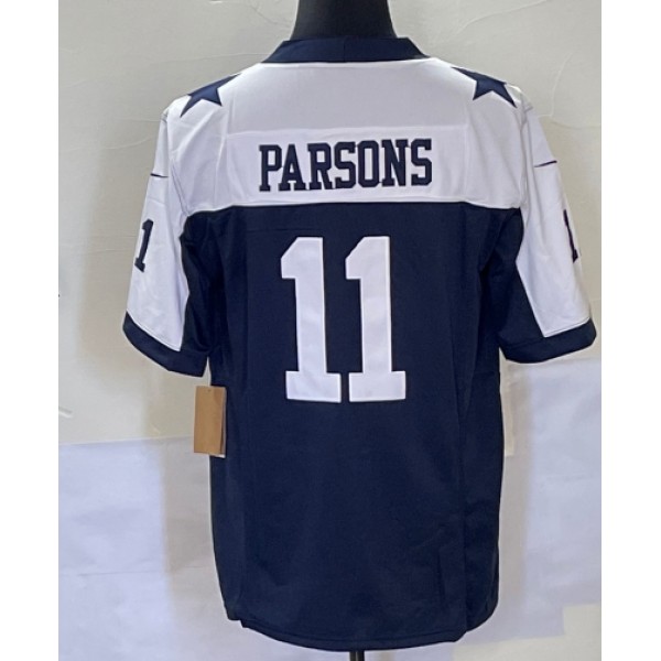 D.Cowboys #11 Micah Parsons Navy white Stitched Jersey