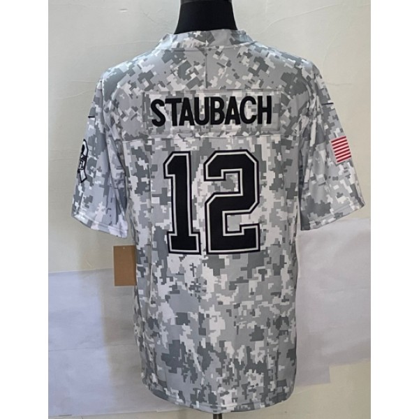 D.Cowboys #12 Roger Staubach .U.S.E. Arctic Camo Stitched jersey