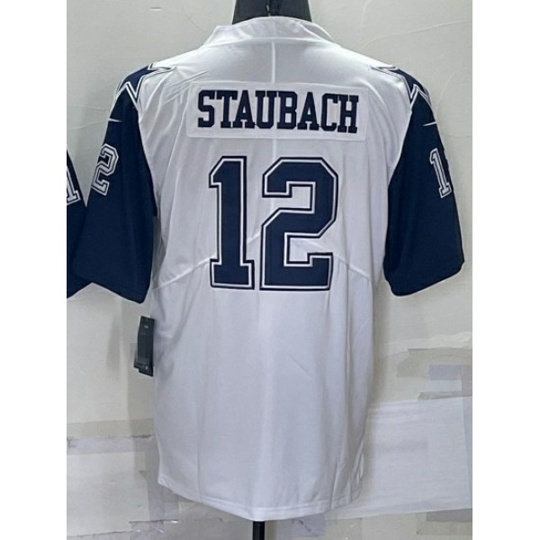 D.Cowboys #12 Roger Staubach White Stitched jersey