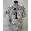 P.Eagles #1 Jalen Hurts Arctic Camo F.U.S.E. Stitched jersey