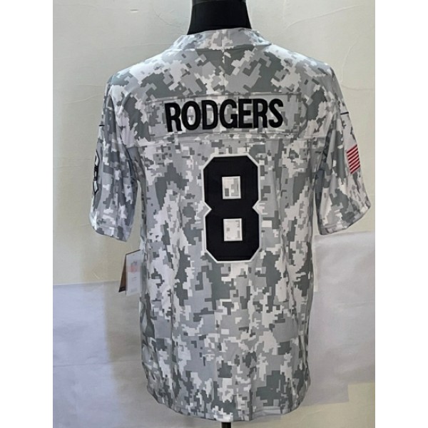 NY.Jets #8 Aaron Rodgers F.U.S.E. Arctic Camo Stitched jersey