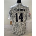 D.Lions #14 Amon-Ra St. Brown Arctic Camo F.U.S.E. Stitched jersey