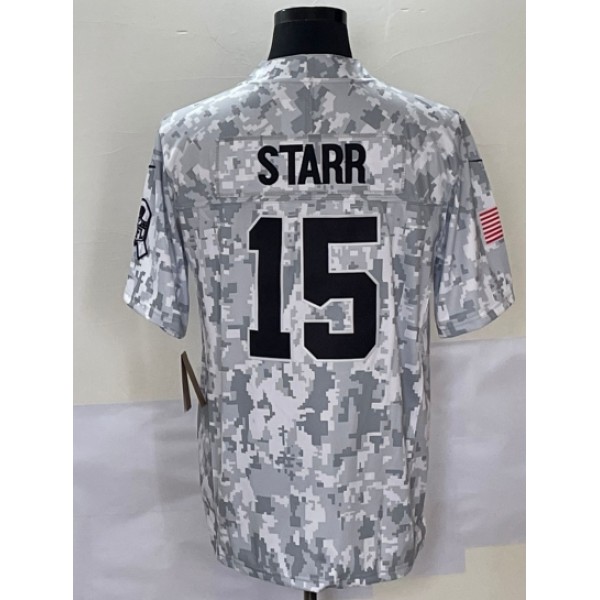 GB.Packers #15 Bart Starr Arctic Camo F.U.S.E. Stitched jersey