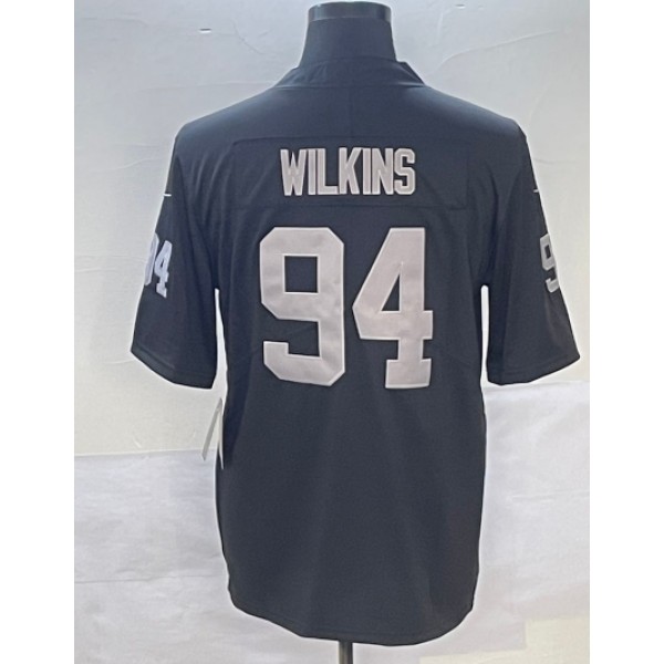 L.Raiders #94 Christian Wilkins Black Stitched Jersey