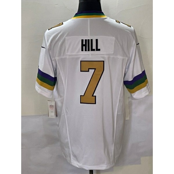 NO.Saints #7 Taysom Hill White F.U.S.E. Stitched jersey