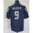 S.Seahawks #9 Kenneth Walker III Navy Stitched jersey