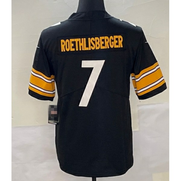 P.Steelers #7 Ben Roethlisberger Black Stitched Jersey