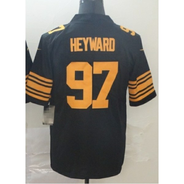 P.Steelers #97 Cameron Heyward Black Stitched jersey