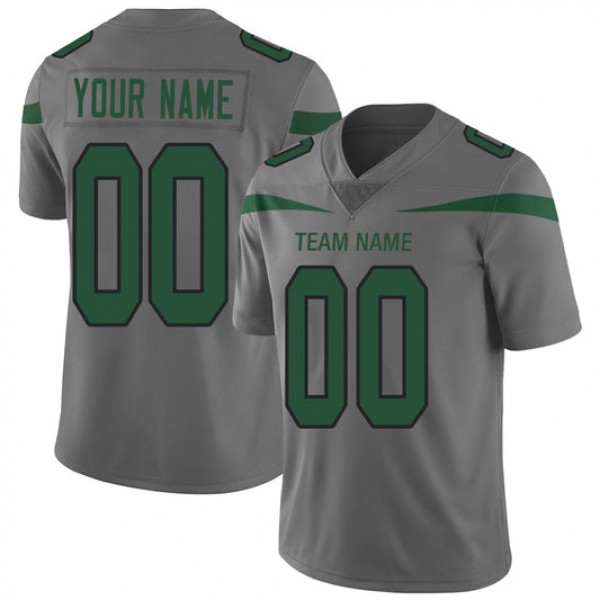 Custom NY.Jets Stitched American Football Jerseys Personalize Birthday Gifts Grey Jersey