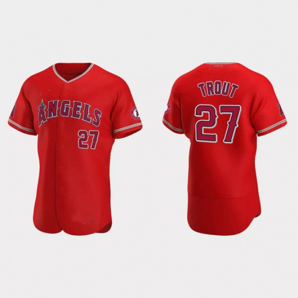 LA Angels #27 Mike Trout Red Authentic 2020 Alternate Jersey Men Youth Women Baseball Jerseys