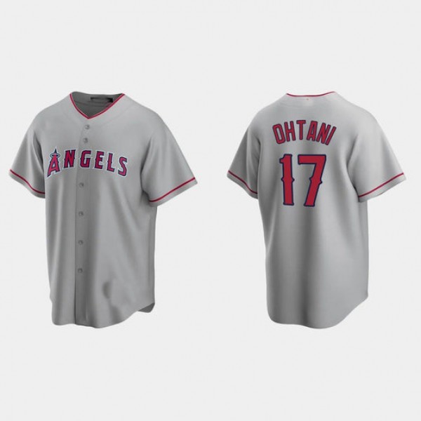 LA Angels #17 SHOHEI OHTANI ROAD REPLICA JERSEY ¨C GRAY Stitches Baseball Jerseys