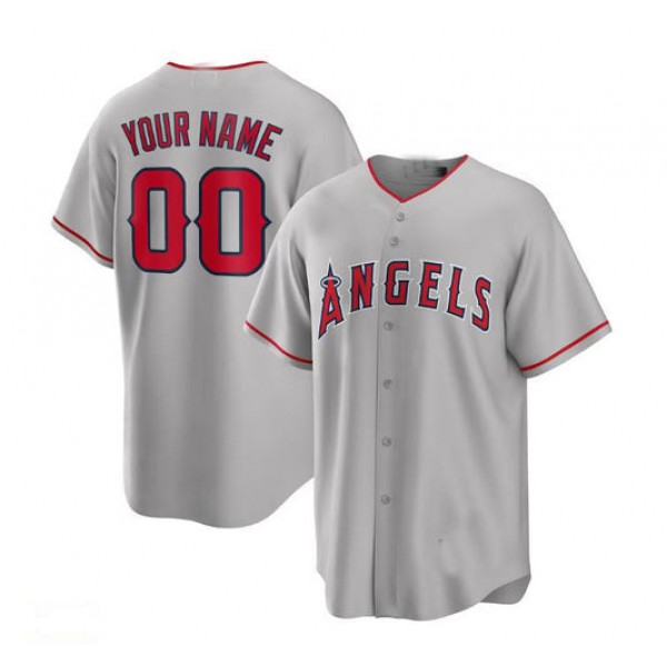 Custom LA Angels Gray Road Custom Replica Jersey Stitched Baseball Jerseys