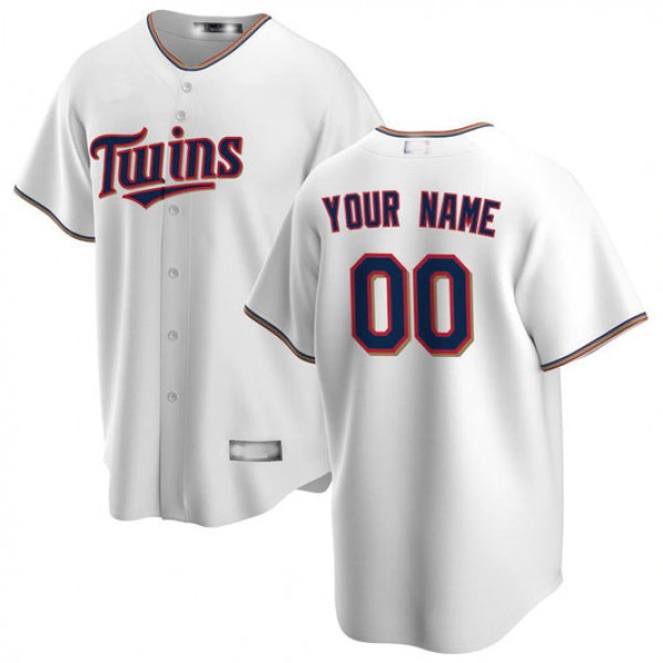 Baseball Jerseys Custom M.Twins White Home Replica Custom Jersey