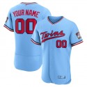 Baseball Jerseys Custom M.Twins Powder Blue Alternate Authentic Custom Patch Jersey