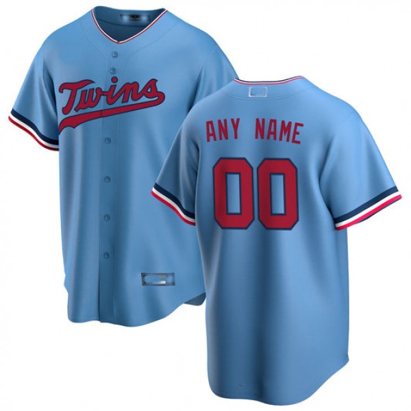 Baseball Jerseys Custom M.Twins Light Blue Alternate Replica Custom Jersey