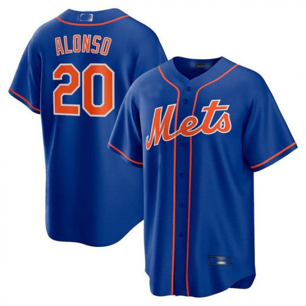 NY.Mets #20 Pete Alonso Royal Alternate Replica Player Name Jersey Baseball Jerseys