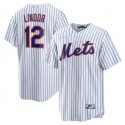 NY.Mets #12 Francisco Lindor White Home Replica Player Jersey Baseball Jerseys