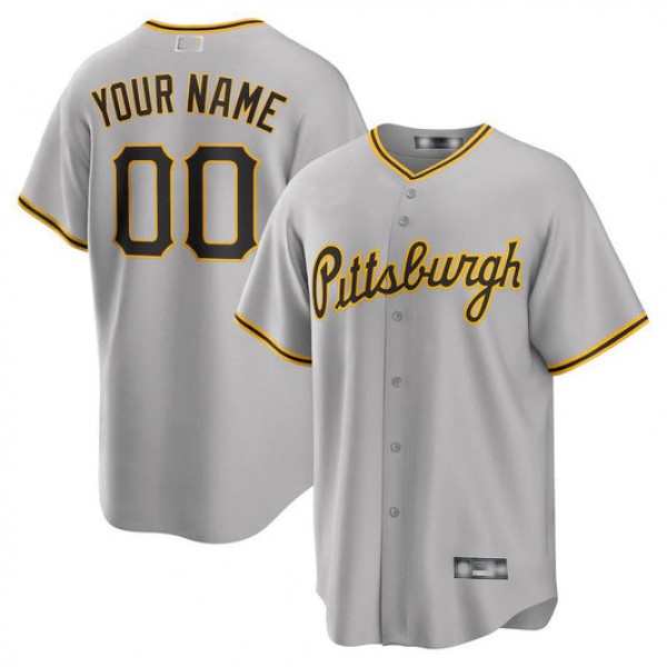 Baseball Jerseys Custom P.Pirates  Gray Road Custom Replica Jersey