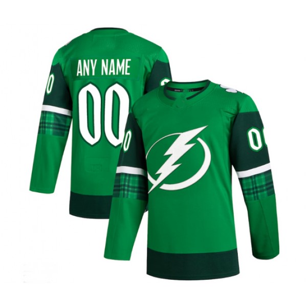 Custom TB.Lightning 2023 St. Patrick's Day Primegreen Authentic Jersey - Kelly Green Stitched American Hockey Jerseys