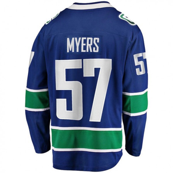 V.Canucks #57 Tyler Myers Fanatics Branded Home Breakaway Player Jersey  Blue Stitched American Hockey Jerseys