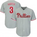 P.Phillies #3 Bryce Harper Gray Stitched jersey