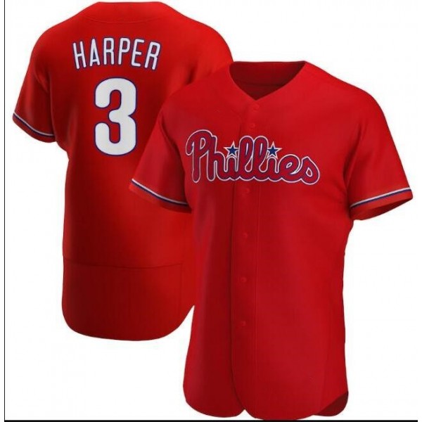 P.Phillies #3 Bryce Harper Red Stitched jersey