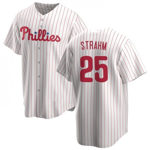 P.Phillies #25 Matt Strahm White Stitched jersey