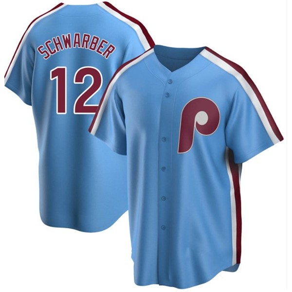 P.Phillies #12 Kyle Schwarber Blue Stitched jersey