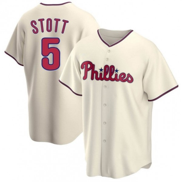 P.Phillies #5 Bryson Stott Cream Stitched jersey