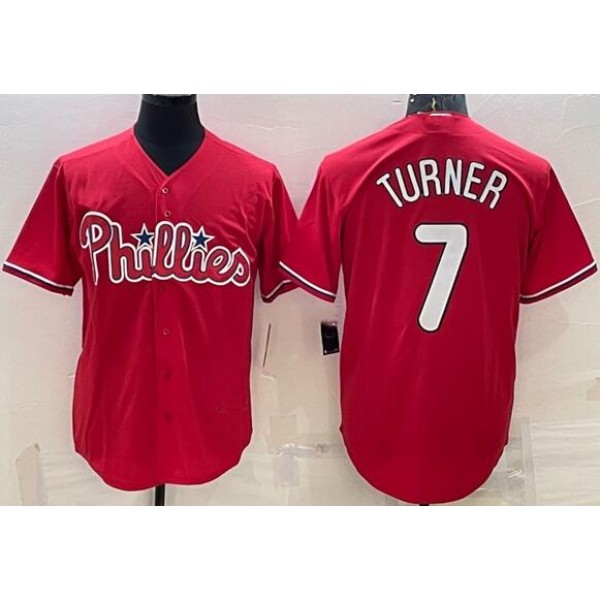 P.Phillies #7 Trea Turner Red Stitched jersey