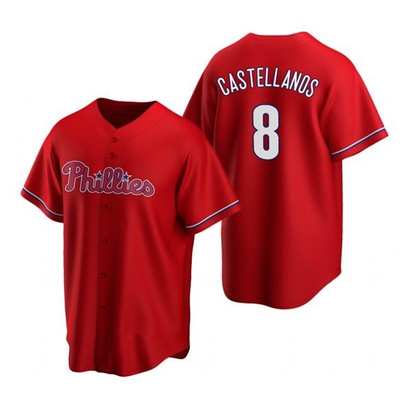 P.Phillies #8 Nick Castellanos Red Stitched jersey